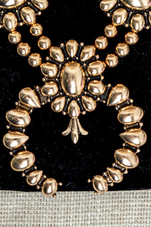 TIPI Steelridge Squash Blossom Goldtone Necklace and Earring Set - Wholesale Accessory Market