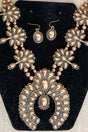 TIPI Ridgeflare Squash Blossom Goldtone Necklace and Earring Set - Wholesale Accessory Market