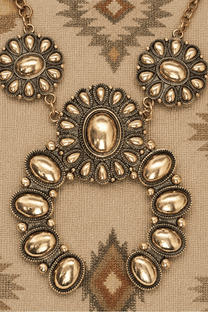 TIPI Sunridge Squash Blossom Goldtone Necklace and Earring Set - Wholesale Accessory Market