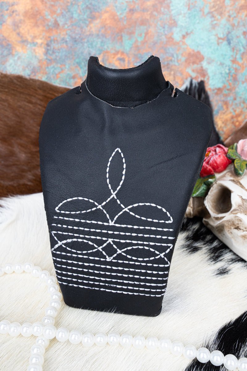TIPI Trail Threads Black Faux Leather Small Necklace Display - Wholesale Accessory Market