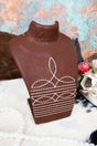 TIPI Trail Threads Brown Faux Leather Small Necklace Display - Wholesale Accessory Market