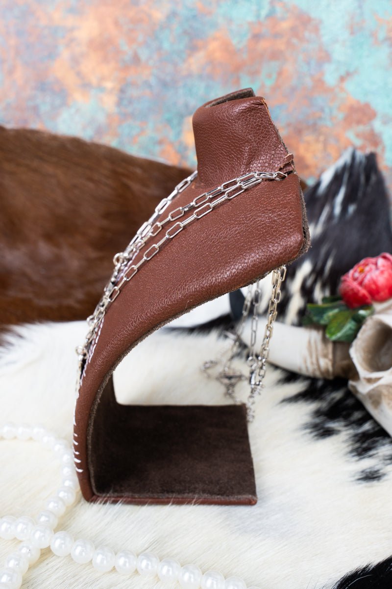 TIPI Trail Threads Brown Faux Leather Small Necklace Display - Wholesale Accessory Market