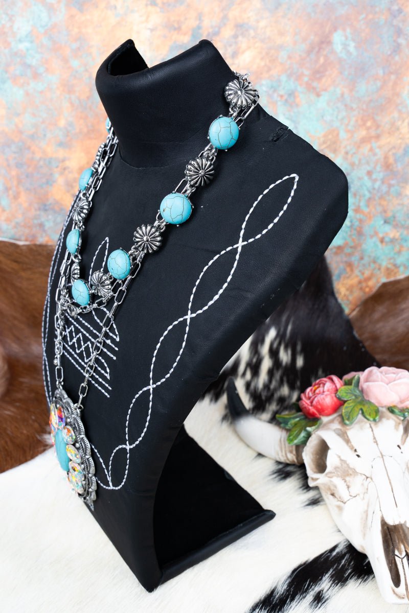 TIPI Saddle Stitched Black Faux Leather Large Necklace Display - Wholesale Accessory Market
