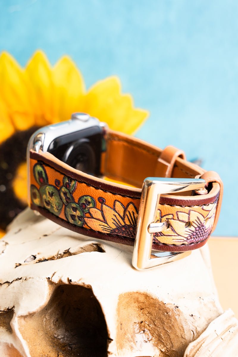 Hand Tooled Tooled Leather Apple Watch Band 38mm Tooled Leather