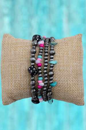 TIPI Let It Roll Multi - Color and Silver Pearl Beaded Band for Smart Watch, 38mm - 41mm - Wholesale Accessory Market