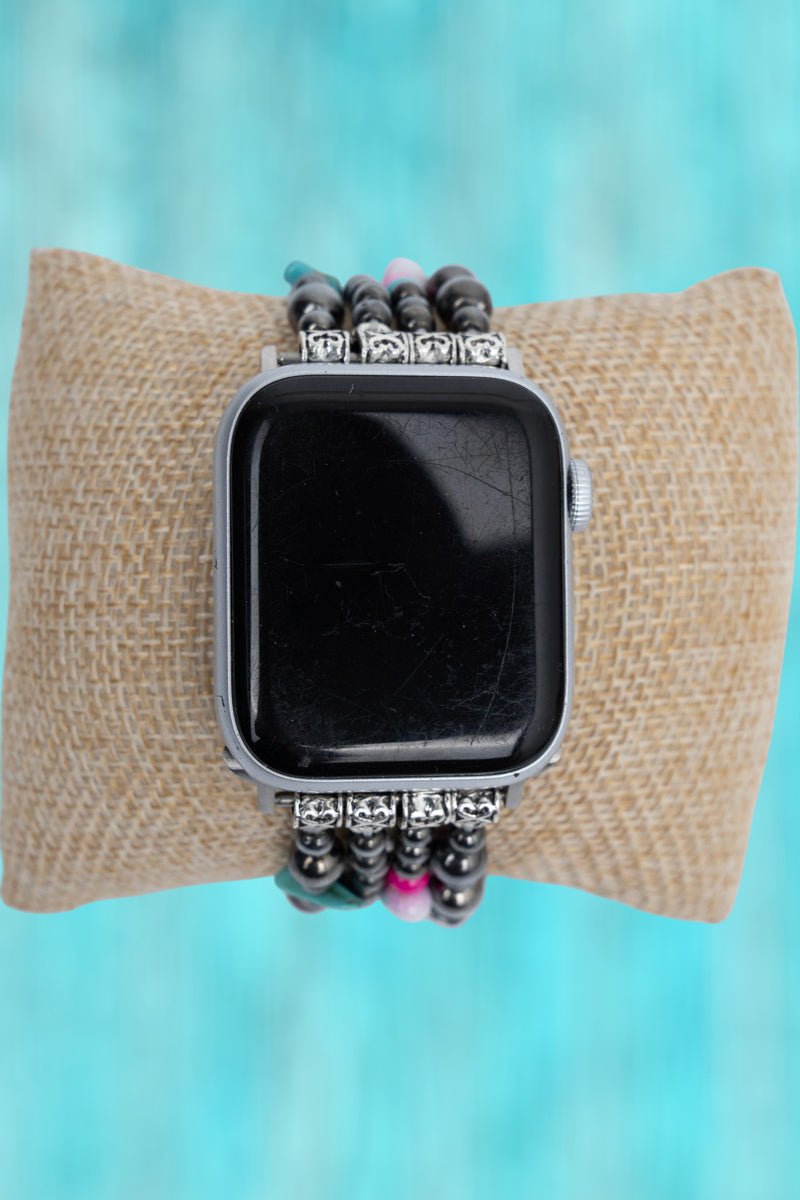 TIPI Let It Roll Multi - Color and Silver Pearl Beaded Band for Smart Watch, 38mm - 41mm - Wholesale Accessory Market