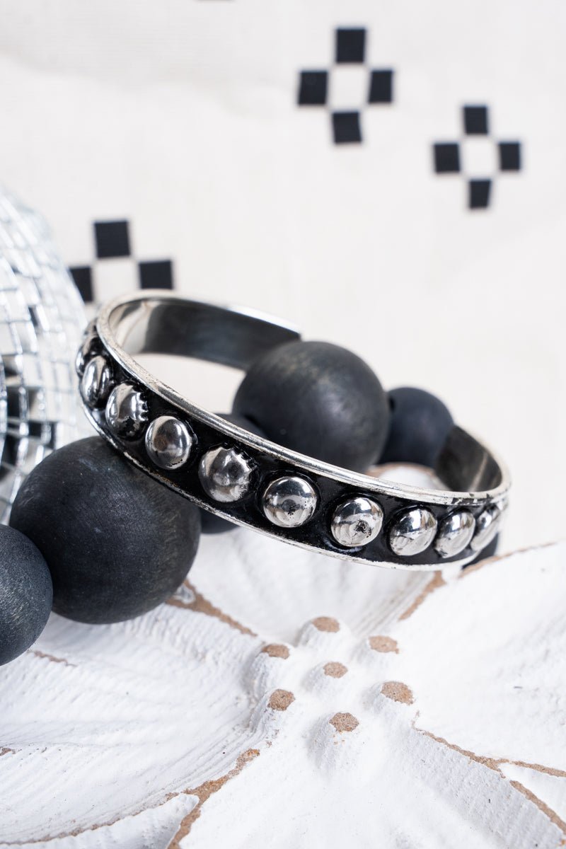 TIPI Morgan Silvertone Studded Cuff Bracelet - Wholesale Accessory Market
