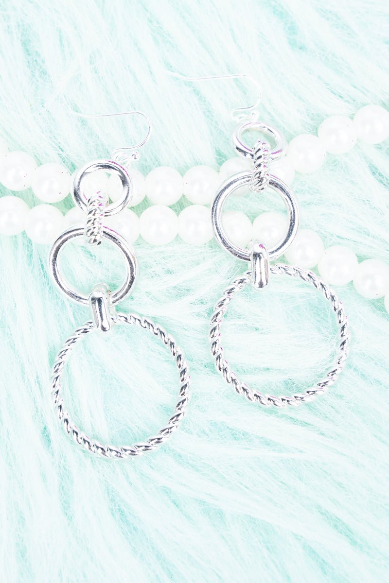 TIPI Abbigail Silvertone Hoop Earrings - Wholesale Accessory Market