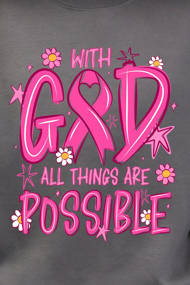 All Things Are Possible Pink Ribbon Ready To Press DTF Transfer - Wholesale Accessory Market