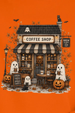 Brew & Boo Coffee Shop Ready To Press DTF Transfer - Wholesale Accessory Market