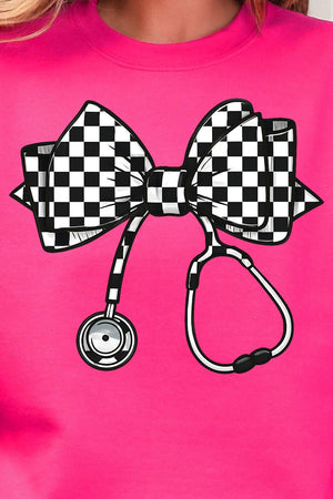Checkered Black Stethoscope Ready To Press DTF Transfer - Wholesale Accessory Market