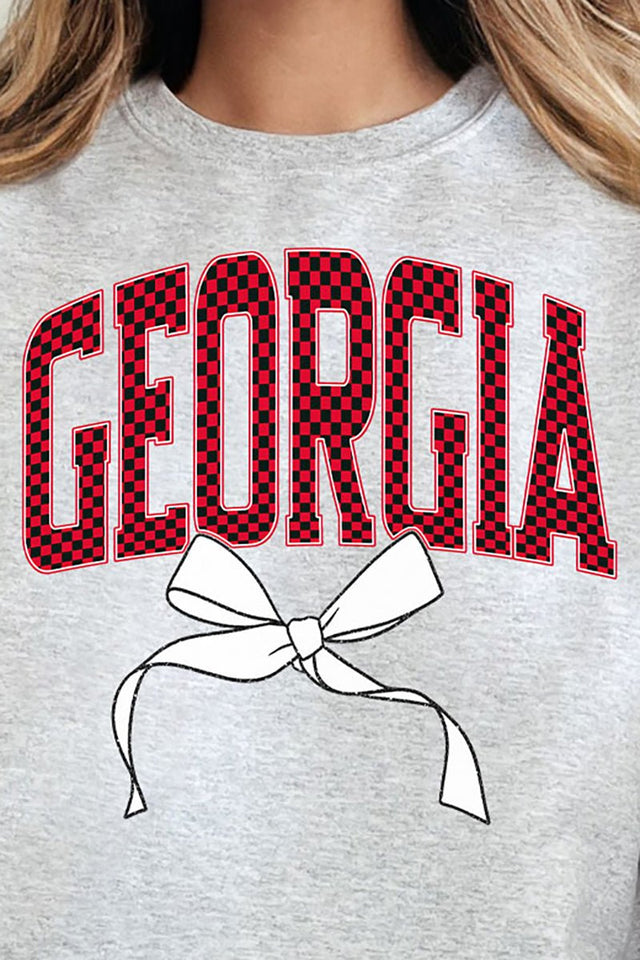 Checkered Coquette Georgia Ready To Press DTF Transfer - Wholesale Accessory Market