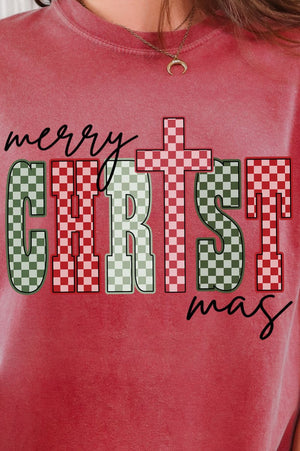 Checkered Merry CHRISTmas Ready To Press DTF Transfer - Wholesale Accessory Market