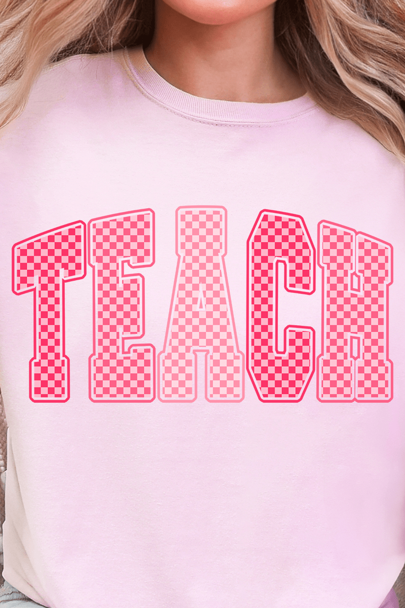 Checkered Teach Ready To Press DTF Transfer - Wholesale Accessory Market