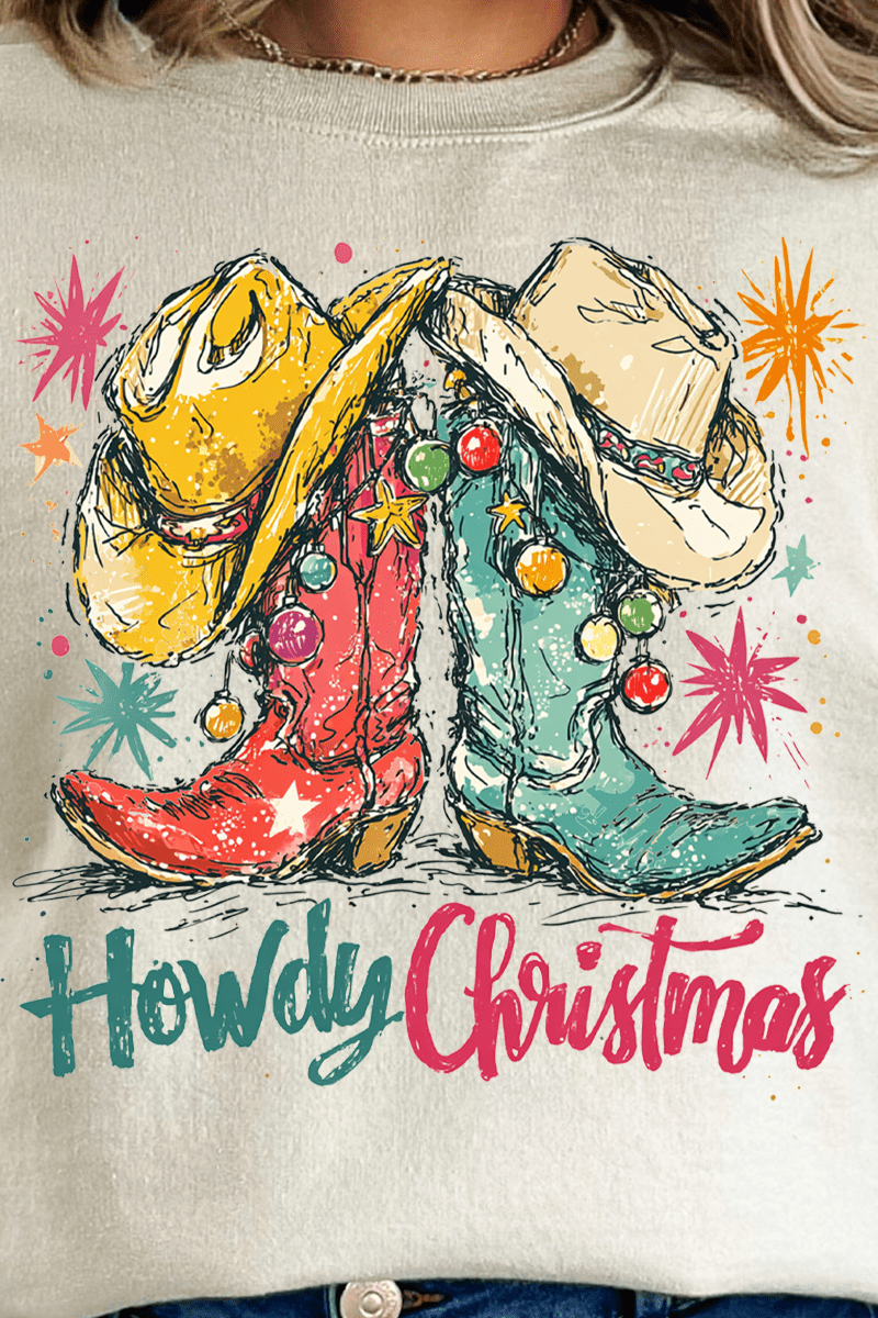 Christmas Boot Scootin' Ready To Press DTF Transfer - Wholesale Accessory Market