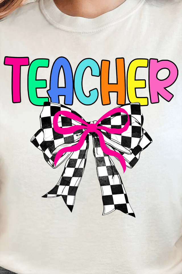 Colorful Teacher Ribbon Ready To Press DTF Transfer - Wholesale Accessory Market