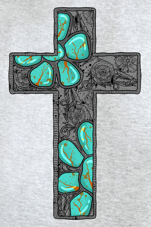 Concho Cross Ready To Press DTF Transfer - Wholesale Accessory Market