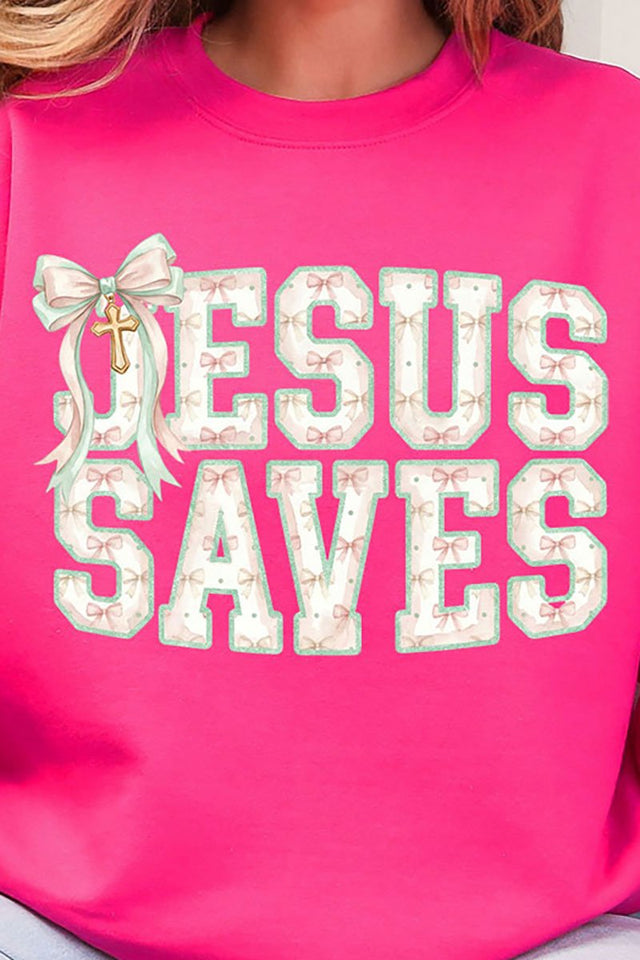 Coquette Cross Jesus Saves Ready To Press DTF Transfer - Wholesale Accessory Market