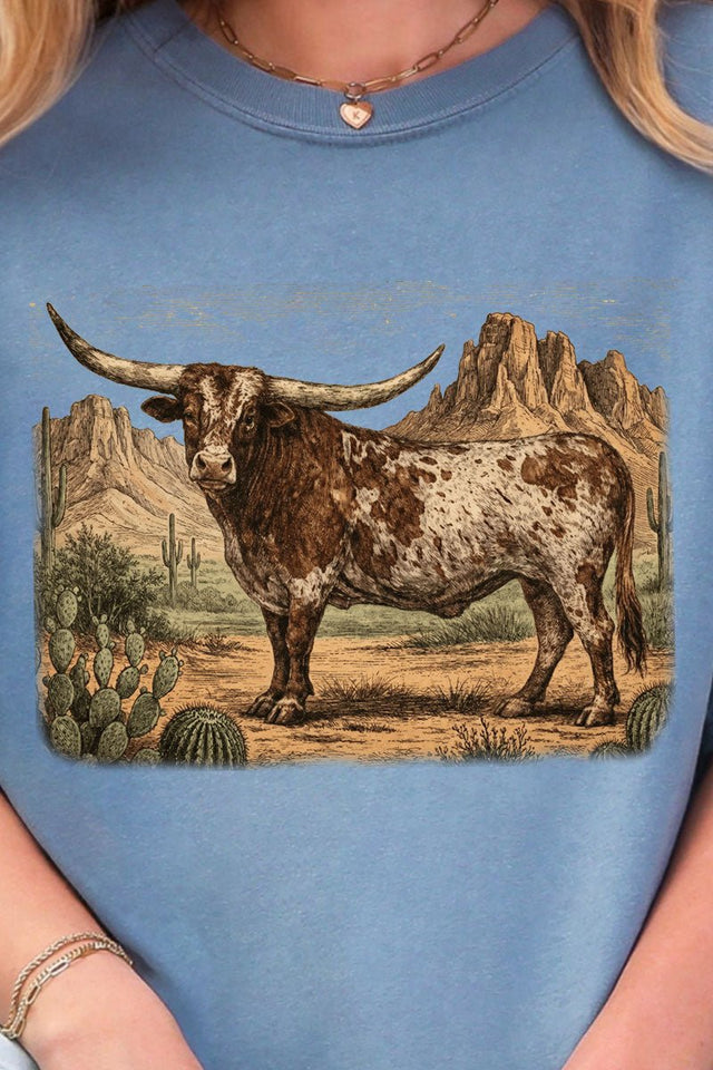 Desert Monarch Longhorn Ready To Press DTF Transfer - Wholesale Accessory Market