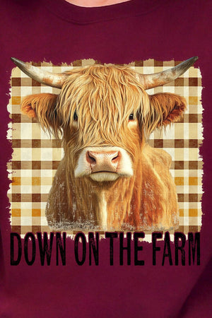 Down On The Farm Highland Cow Ready To Press DTF Transfer - Wholesale Accessory Market