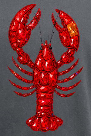 Faux Rhinestone Crawfish Ready To Press DTF Transfer - Wholesale Accessory Market