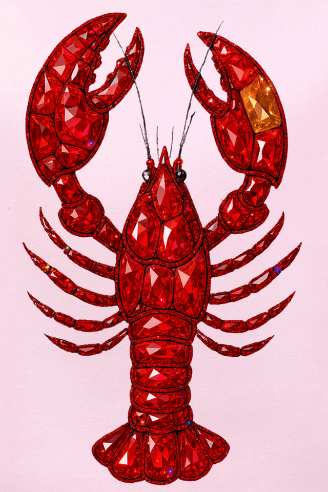 Faux Rhinestone Crawfish Ready To Press DTF Transfer - Wholesale Accessory Market