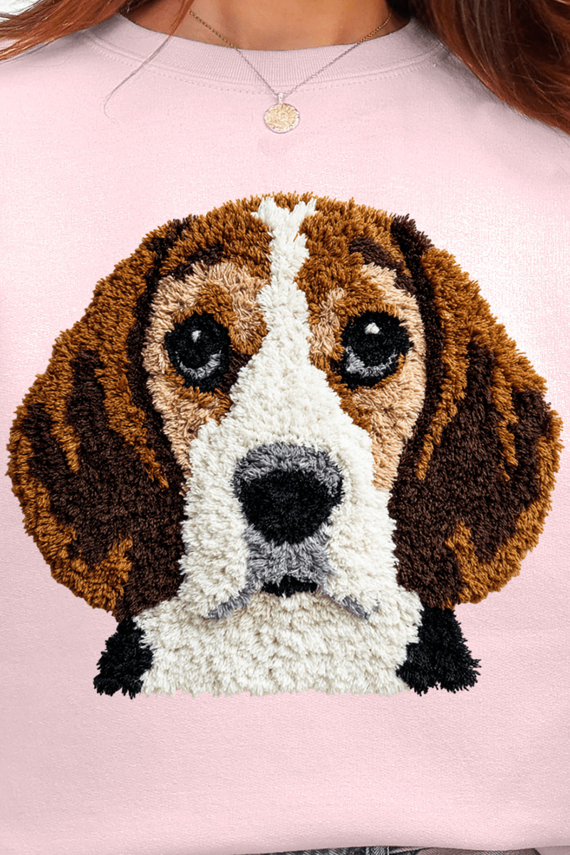 Faux Yarn Beagle Ready To Press DTF Transfer - Wholesale Accessory Market