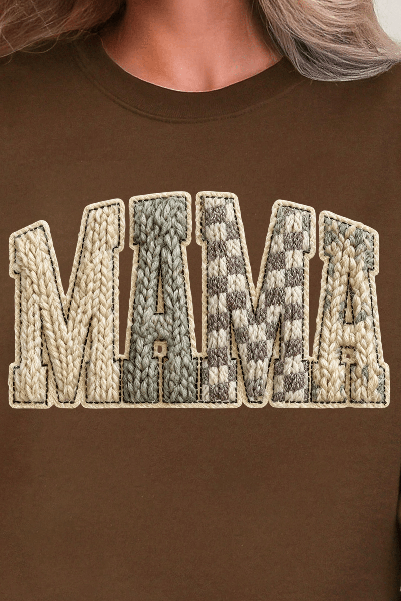 Faux Yarn Check Mama Ready To Press DTF Transfer - Wholesale Accessory Market