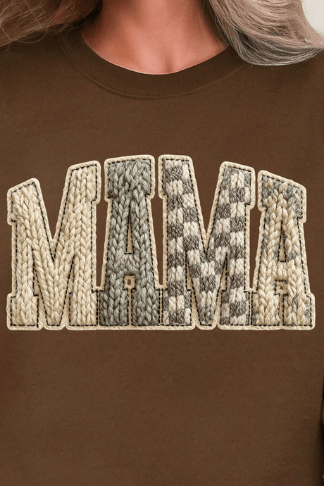 Faux Yarn Check Mama Ready To Press DTF Transfer - Wholesale Accessory Market