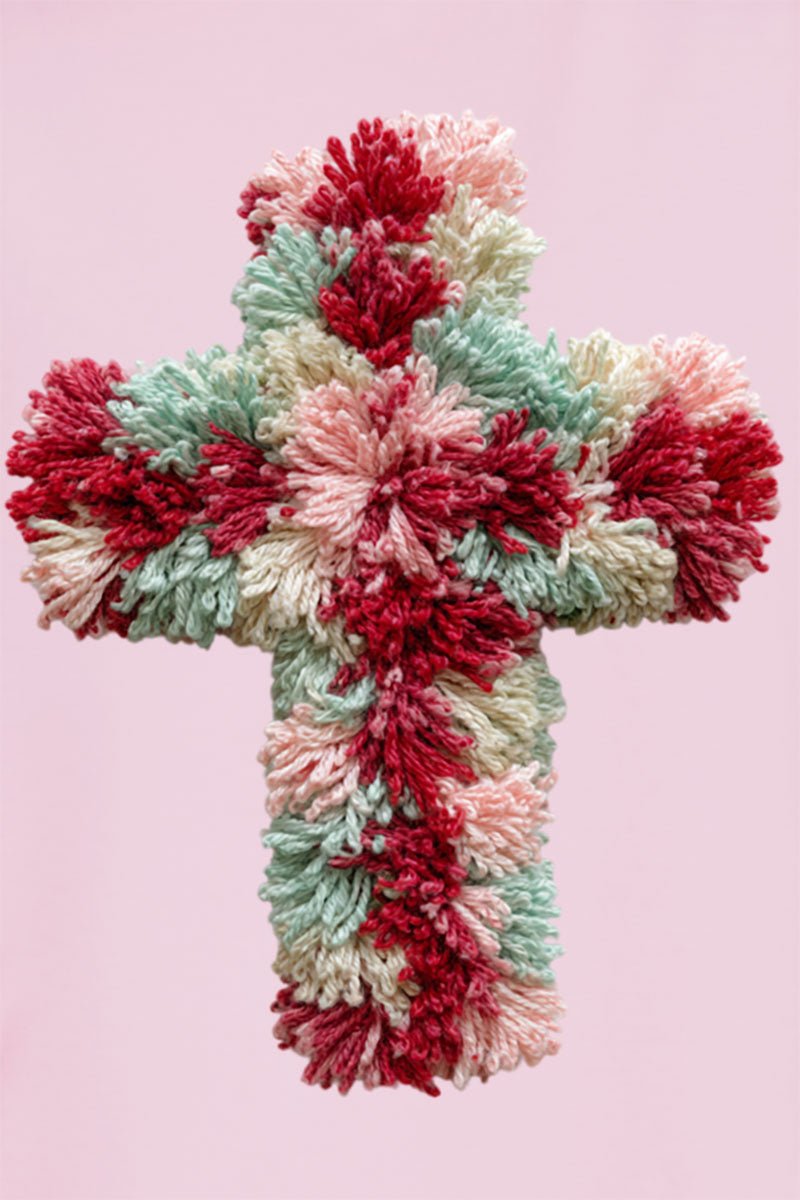 Faux Yarn Cross Ready To Press DTF Transfer - Wholesale Accessory Market