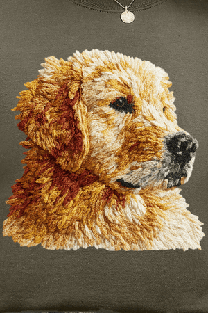 Faux Yarn Golden Retriever Ready To Press DTF Transfer - Wholesale Accessory Market