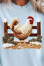 Faux Yarn Winter Chicken Ready To Press DTF Transfer - Wholesale Accessory Market