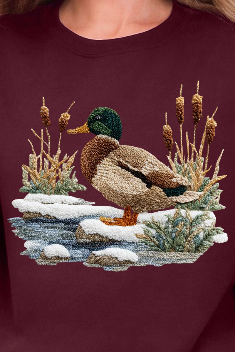 Faux Yarn Winter Mallard Ready To Press DTF Transfer - Wholesale Accessory Market