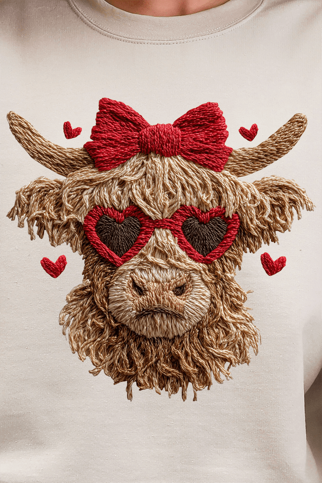 Heartbreaking Heifer Faux Yarn Ready To Press DTF Transfer - Wholesale Accessory Market