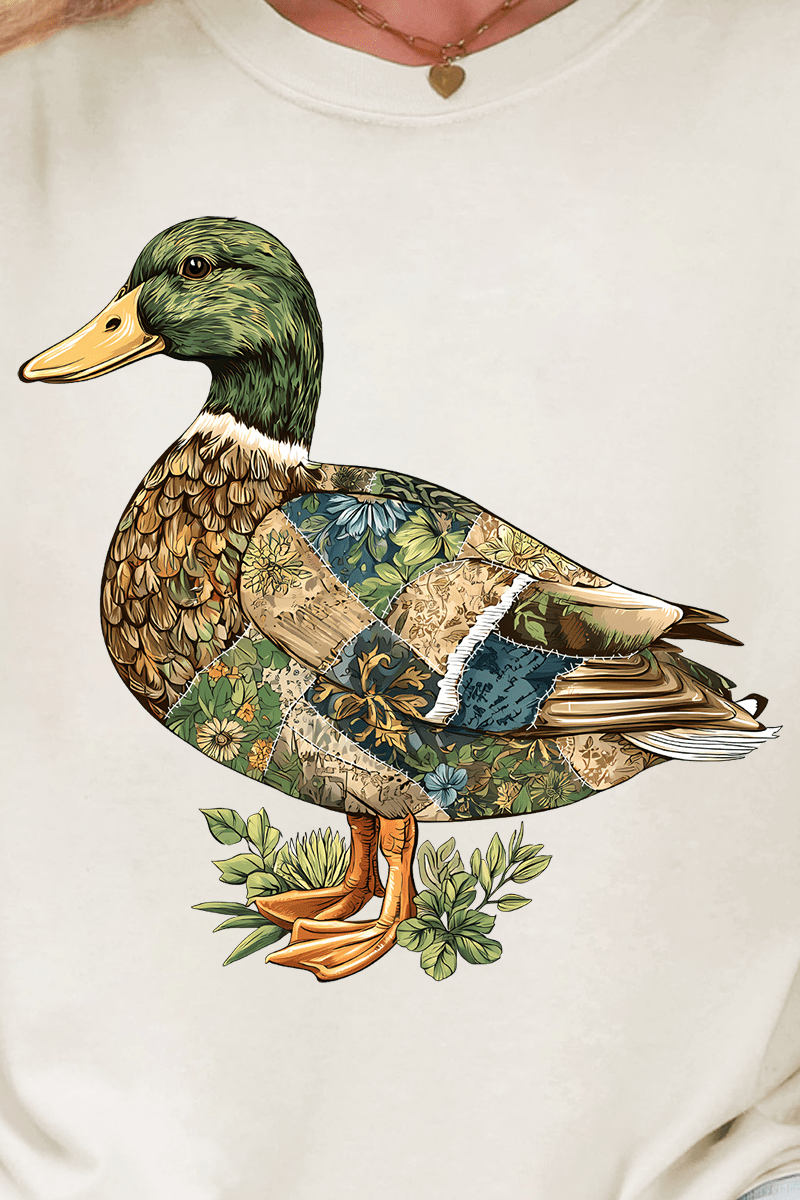 Patchwork Mallard Ready To Press DTF Transfer - Wholesale Accessory Market