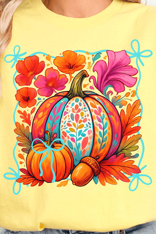 Pumpkins And Petals Ready To Press DTF Transfer - Wholesale Accessory Market
