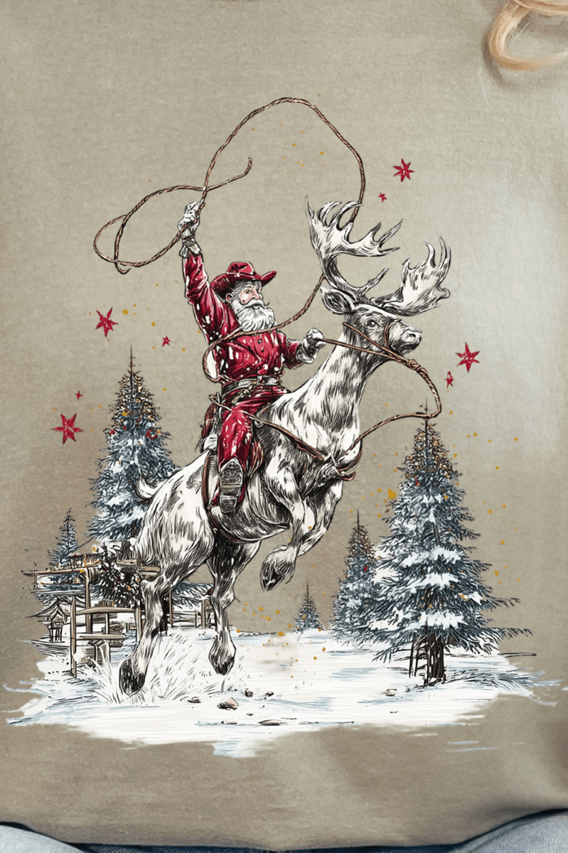 Retro Rodeo Santa Ready To Press DTF Transfer - Wholesale Accessory Market