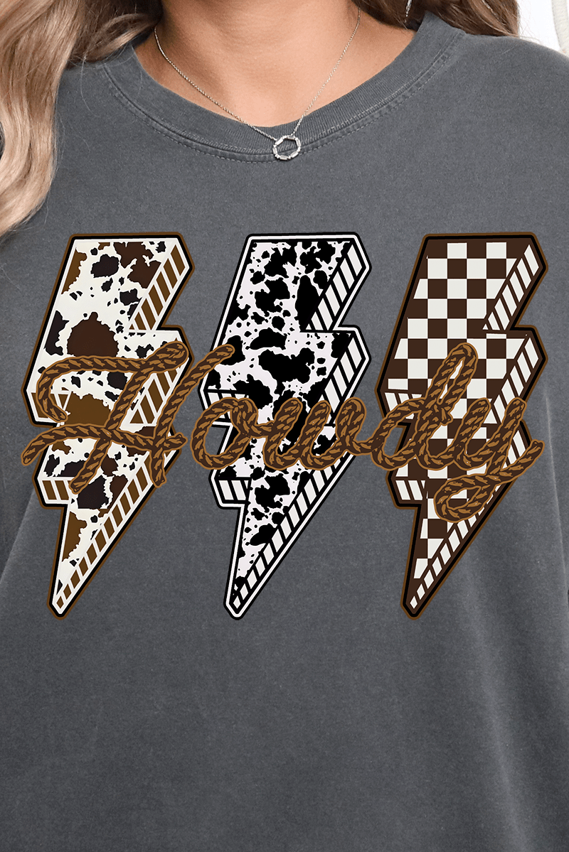 Roping Howdy Lightning Bolt Ready To Press DTF Transfer - Wholesale Accessory Market