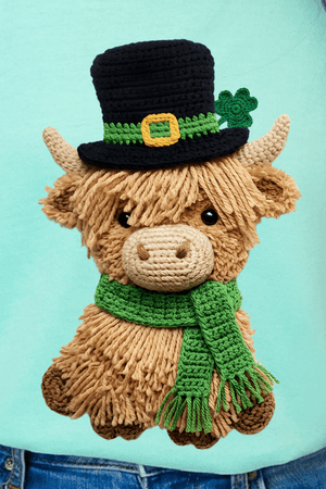 Shamrock & Moo Faux Yarn Ready To Press DTF Transfer - Wholesale Accessory Market