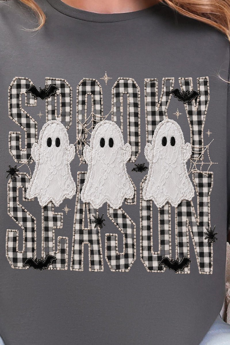 Spooky Season Gingham & Ghosts Ready To Press DTF Transfer - Wholesale Accessory Market