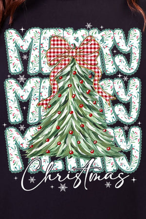 Stacked Holly Merry Christmas Tree Ready To Press DTF Transfer - Wholesale Accessory Market