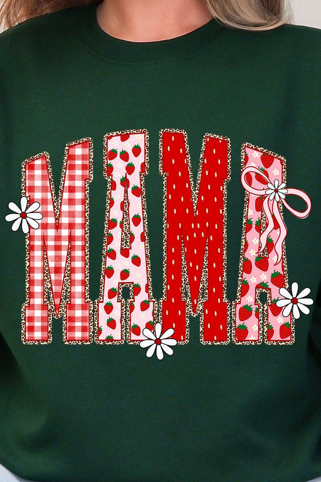 Strawberry Gingham Mama Ready To Press DTF Transfer - Wholesale Accessory Market