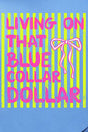 Striped Blue Collar Dollar Yellow And Pink Ready To Press DTF Transfer - Wholesale Accessory Market