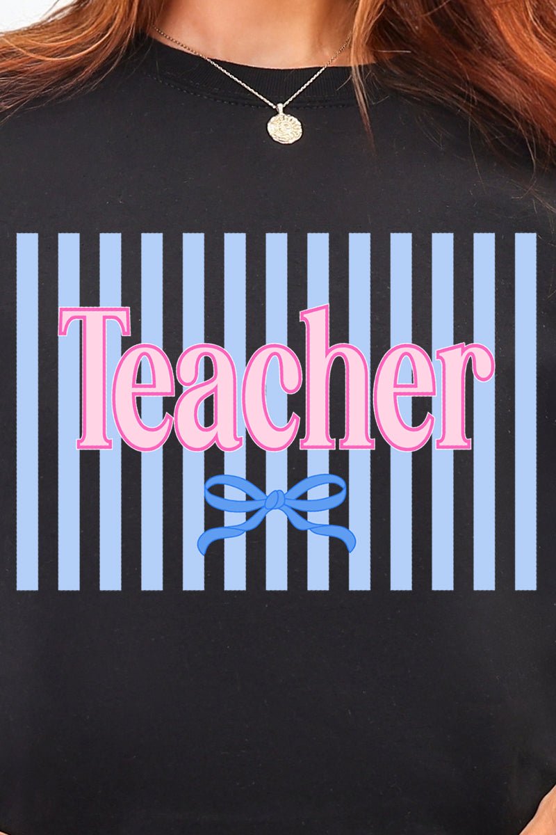 Teacher Striped Ready To Press DTF Transfer - Wholesale Accessory Market
