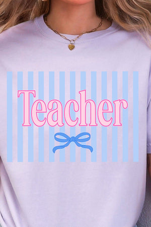 Teacher Striped Ready To Press DTF Transfer - Wholesale Accessory Market