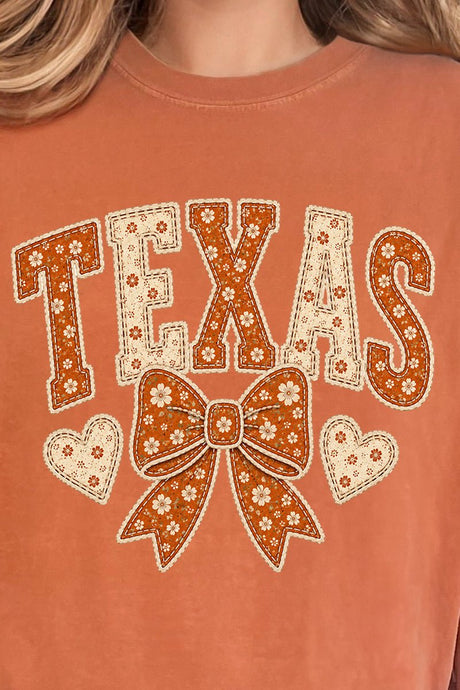 Texas Blooming Bow Ready To Press DTF Transfer - Wholesale Accessory Market