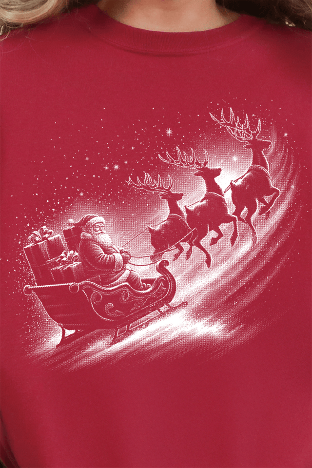 Vintage Santa Sleigh Ready To Press DTF Transfer - Wholesale Accessory Market