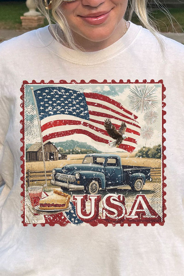 Vintage USA Stamp Ready To Press DTF Transfer - Wholesale Accessory Market