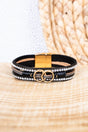 Viola Black Infiniti Goldtone Multi - Strand Magnetic Bracelet - Wholesale Accessory Market
