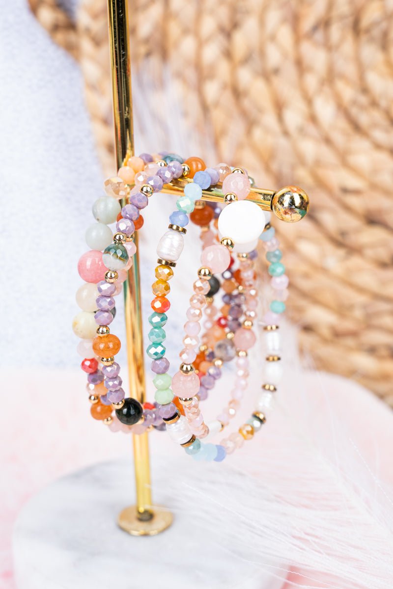 Viola Rayna Multi Color Beaded Bracelet Set - Wholesale Accessory Market